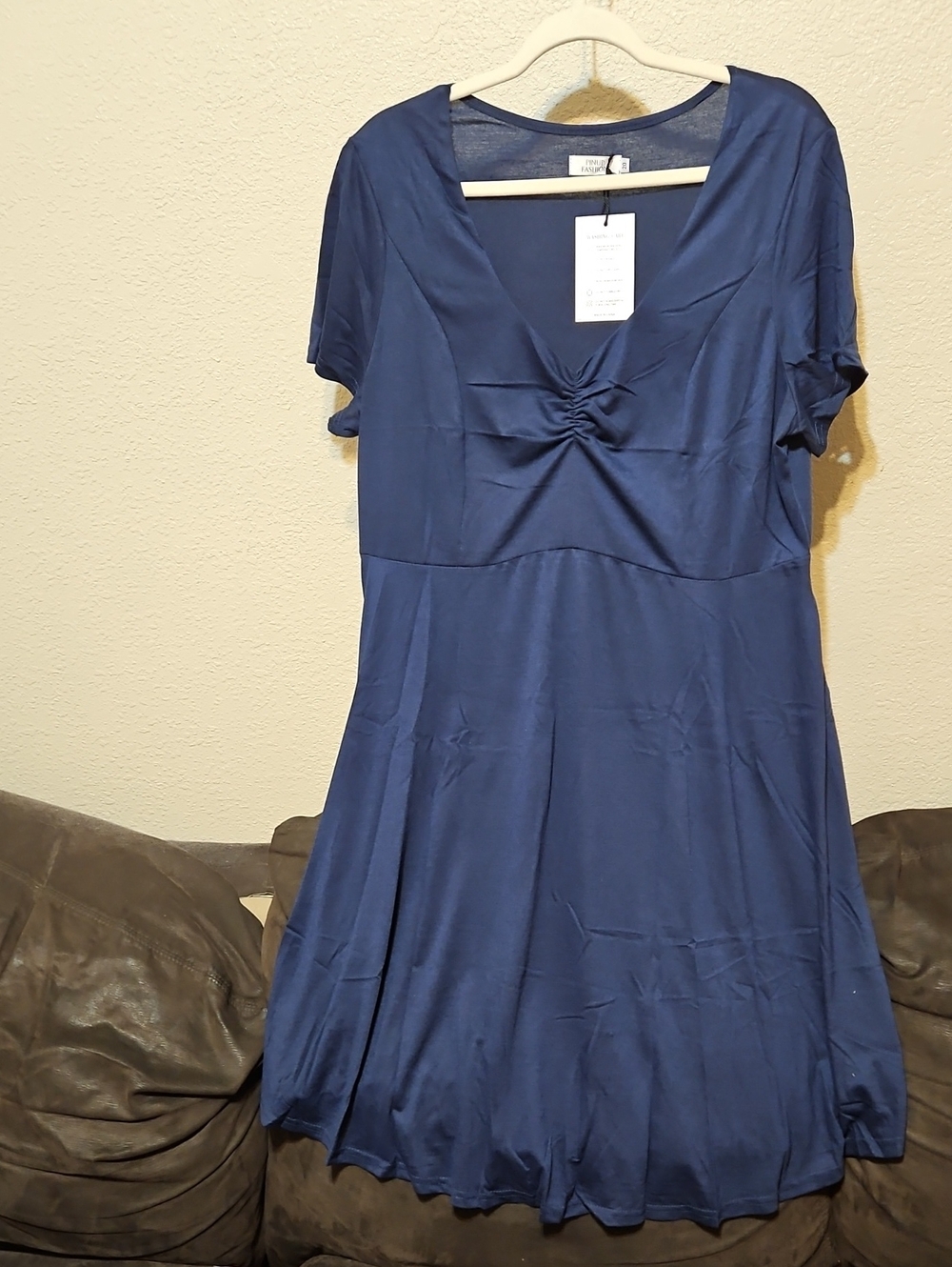 Pinup Couture Deep Blue V-Neck Midi Dress